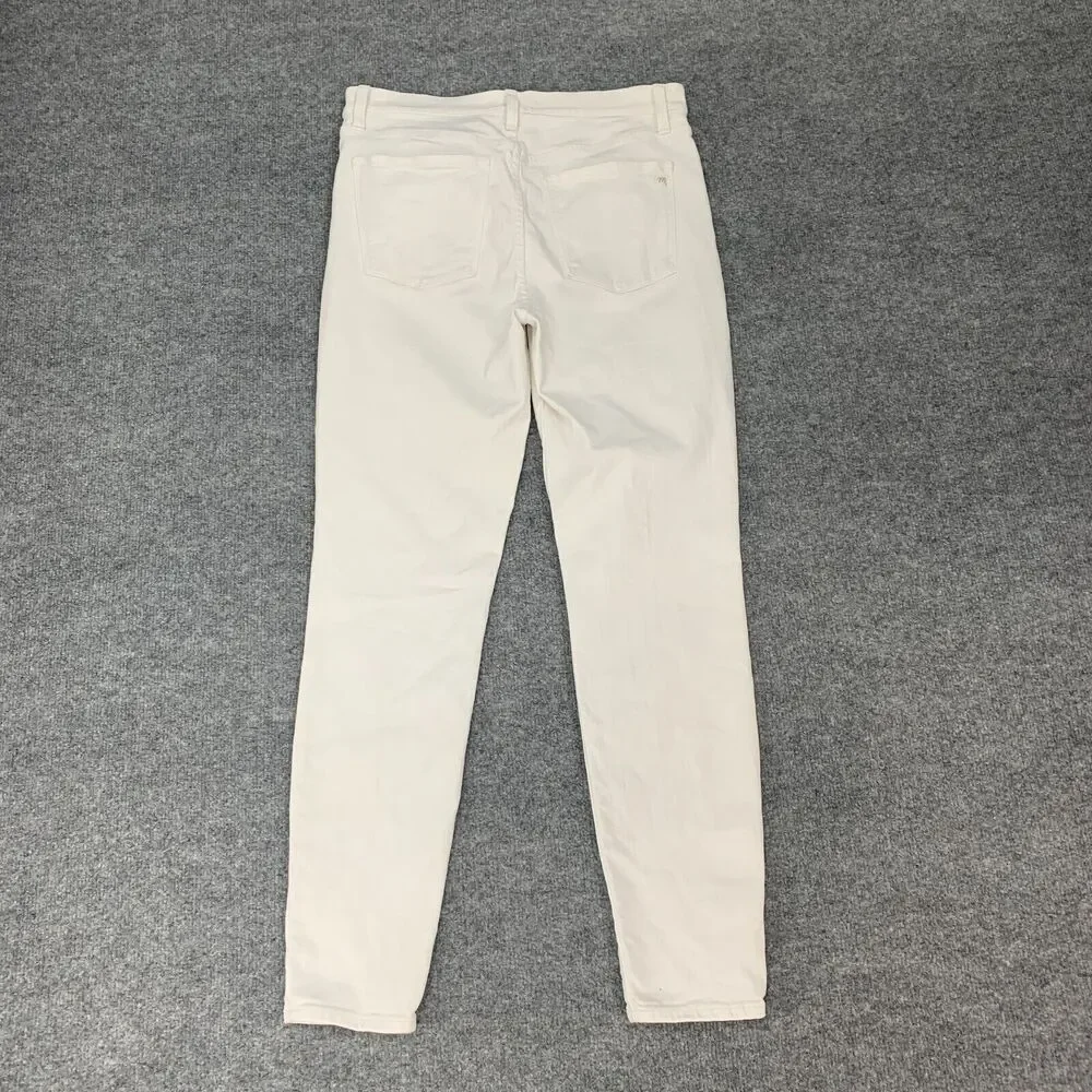Madewell Jeans Womens 29 White 9 Inch High Riser Skinny Skinny Denim Stretch
